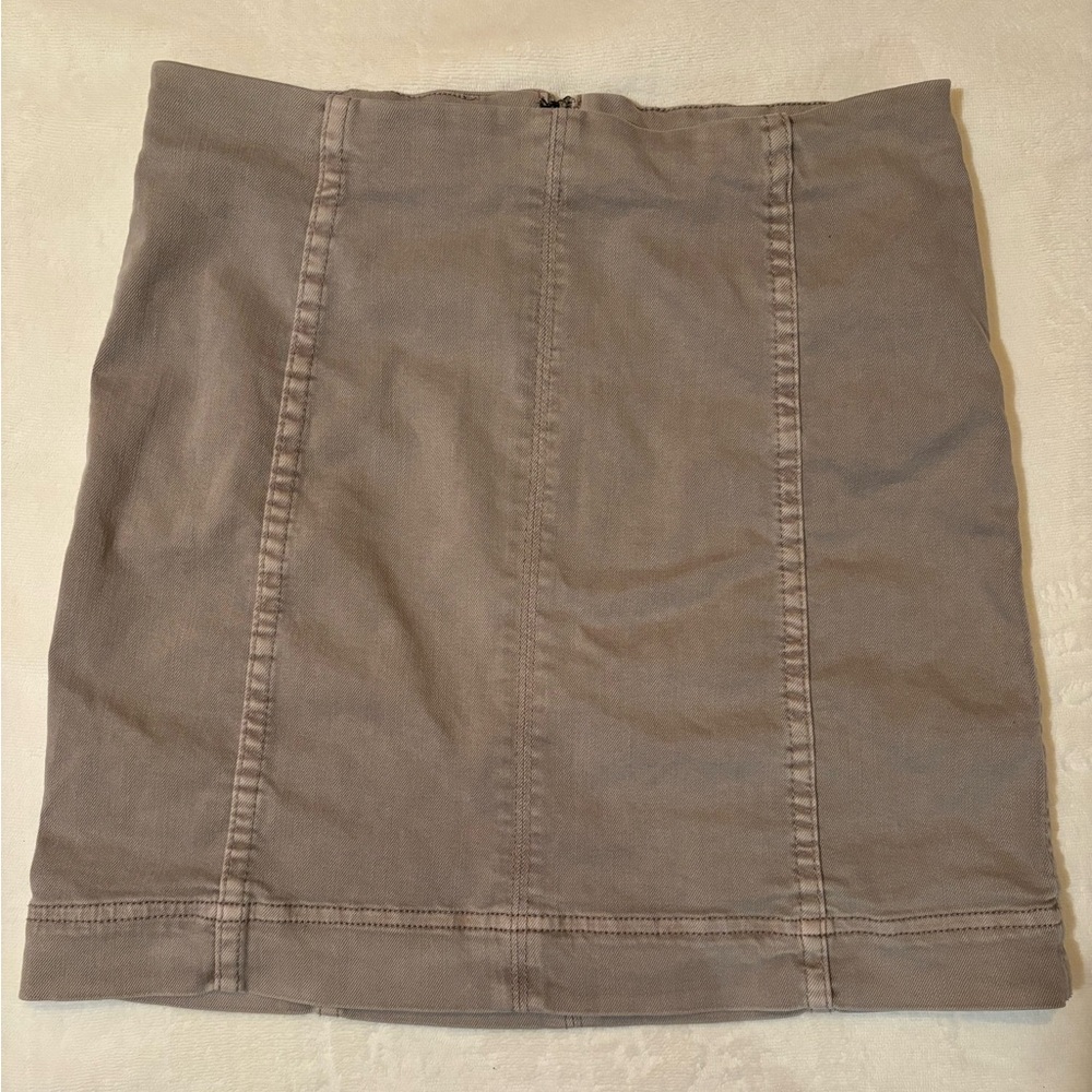 Tan Soft Denim Skirt